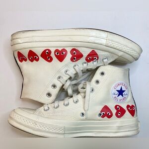 Comme Des Garcons PLAY X Chuck 70 Heart High Top Unisex  Sneaker  M7/WMN9
